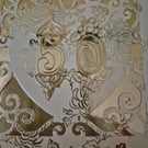 Golden wedding anniversary card 