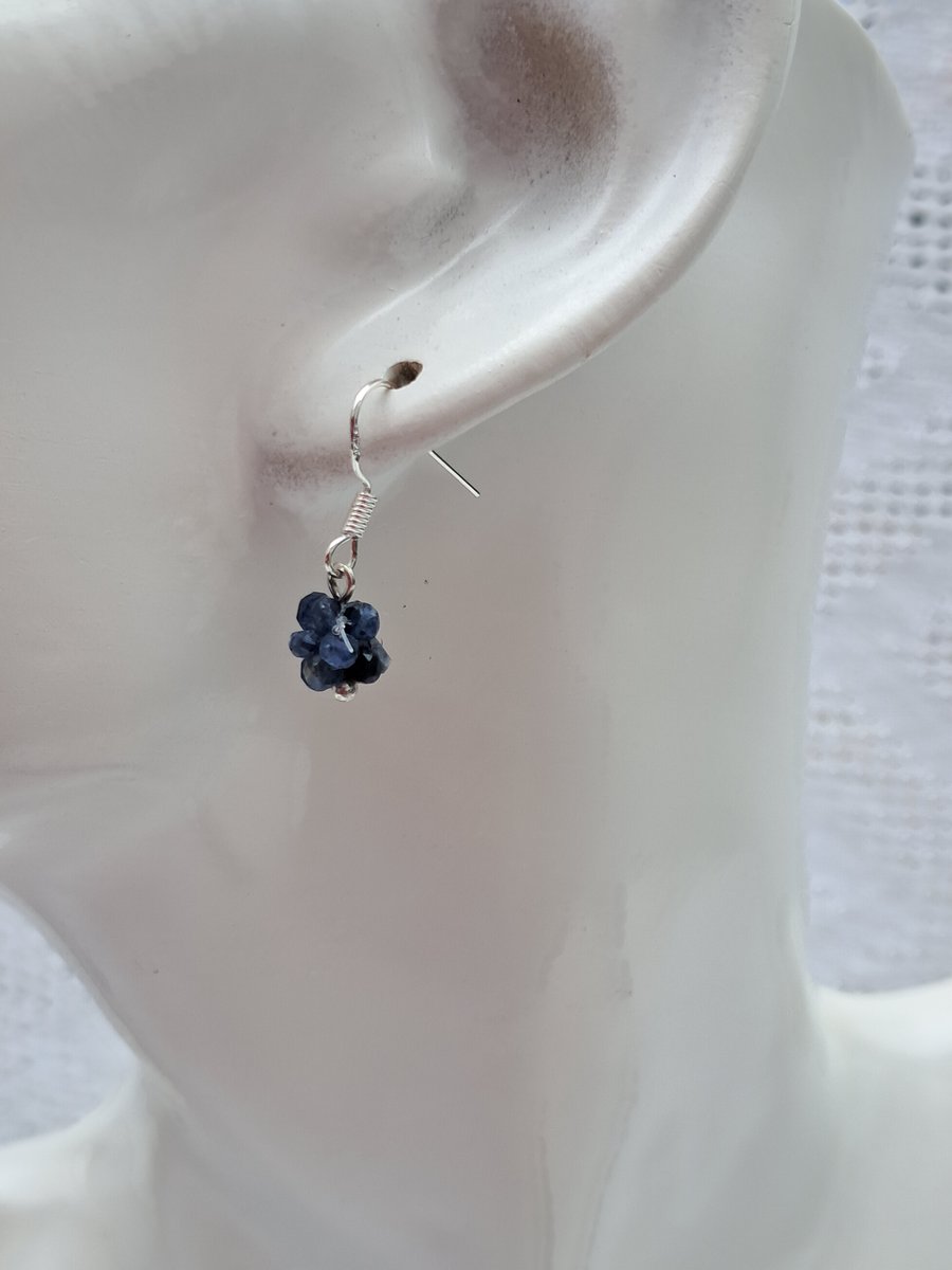 Blue Sapphire beaded earrings