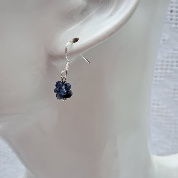 Blue Sapphire beaded earrings