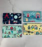 Beach huts card case, Seaside travel pass holder, 4 options, Handmade - Image 7