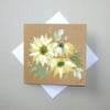 hand painted original art daisy card ( ref FA 425 A2 )