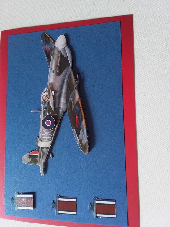 Spitfire card. Handmade card. Father's day card. Ref 421