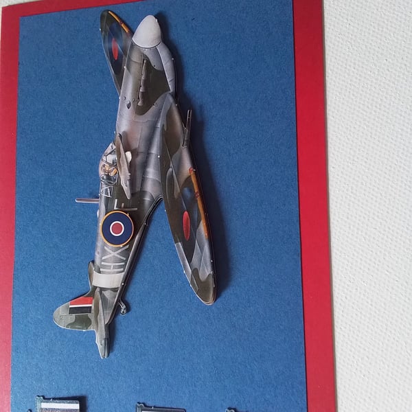 Spitfire card. Handmade card. Father's day card. Ref 421