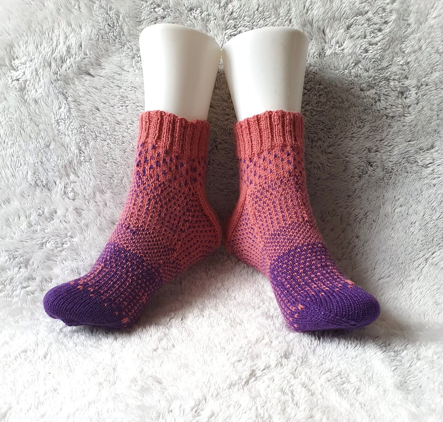 Hand Knitted Ladies' Socks, Cosy Alpaca Blend Socks, Women's Knitted Socks