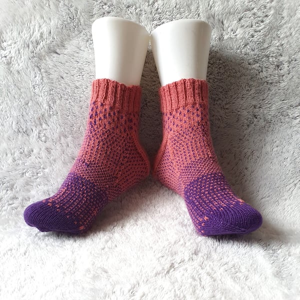 Hand Knitted Ladies' Socks, Cosy Alpaca Blend Socks, Women's Knitted Socks