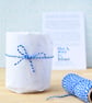 Wren and Cow Parsley Cyanotype Tea light Holder, Nature inspired gift - Image 5