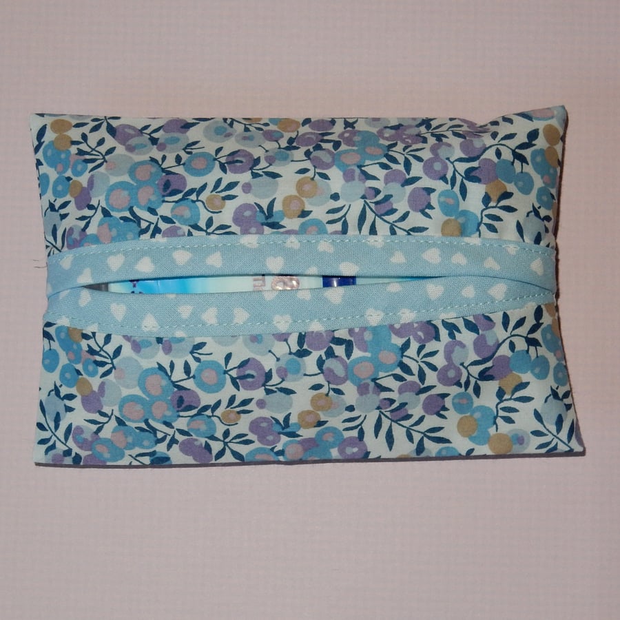 Pocket tissue holder - Liberty print pale blue