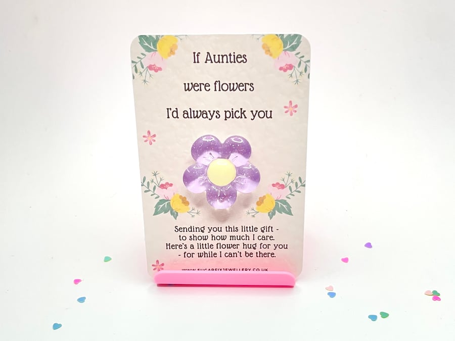 If Aunties Were Flowers Keepsake Token Letter Box Gift 