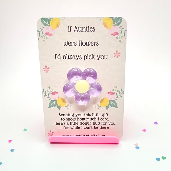 If Aunties Were Flowers Keepsake Token Letter Box Gift 