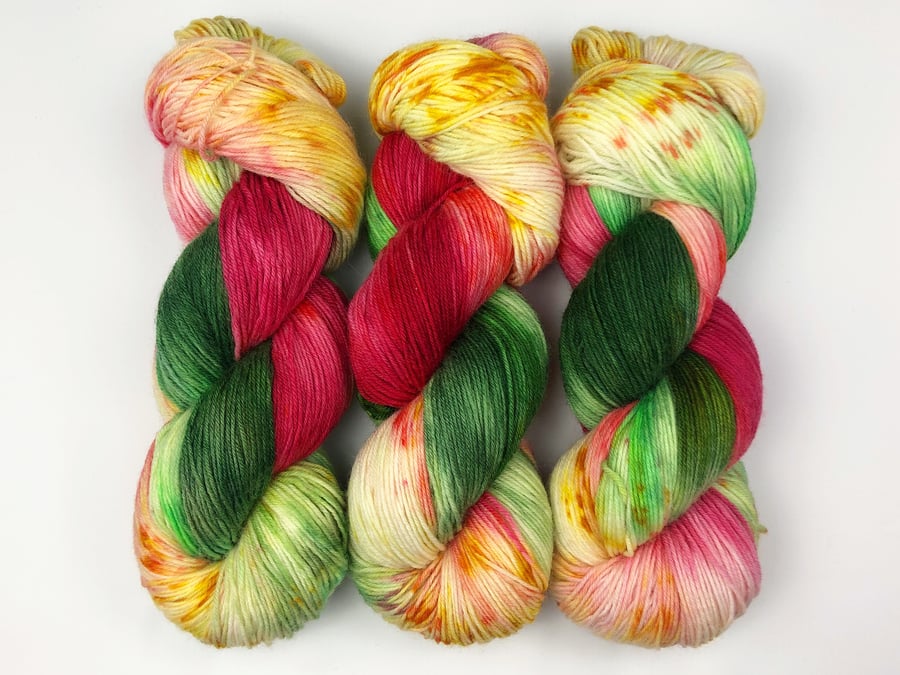 Hand Dyed Yarn: 4ply Merino Nylon - Belle. Sock Yarn, Merino Wool.