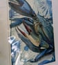 Blue Crab Fine Art Print, A4 Mounted, Coastal Food Art, Contemporary Watercolour - Image 10