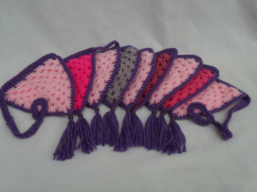 Bunting Purples and Pinks Crochet Bunting