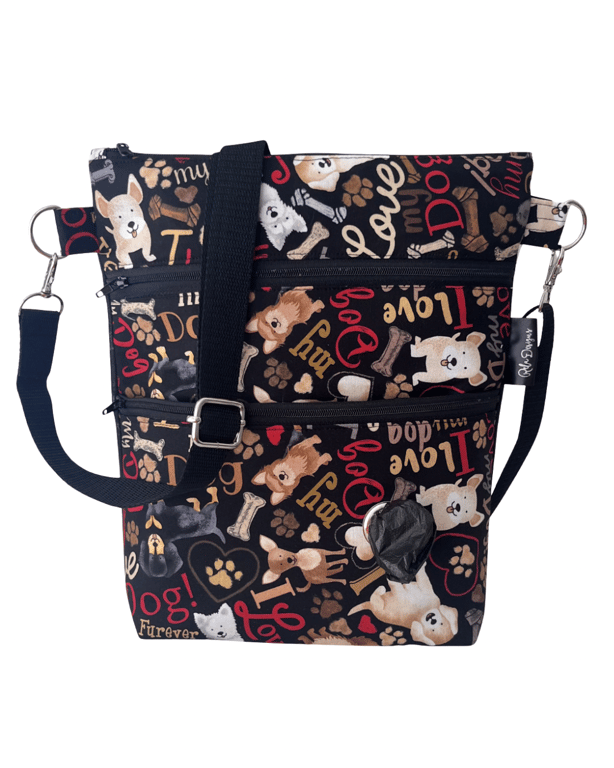 Dog walking bags I love my dog Brown 