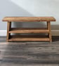 Handmade Rustic Wooden Shoe Rack Bench: Chunky 2-Tier Farmhouse Organizer Seat - Image 10