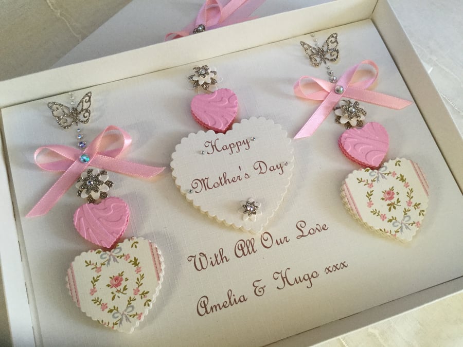 Personalised Handmade Mother’s Day Card Gift Boxed Mum Nan Birthday Any age
