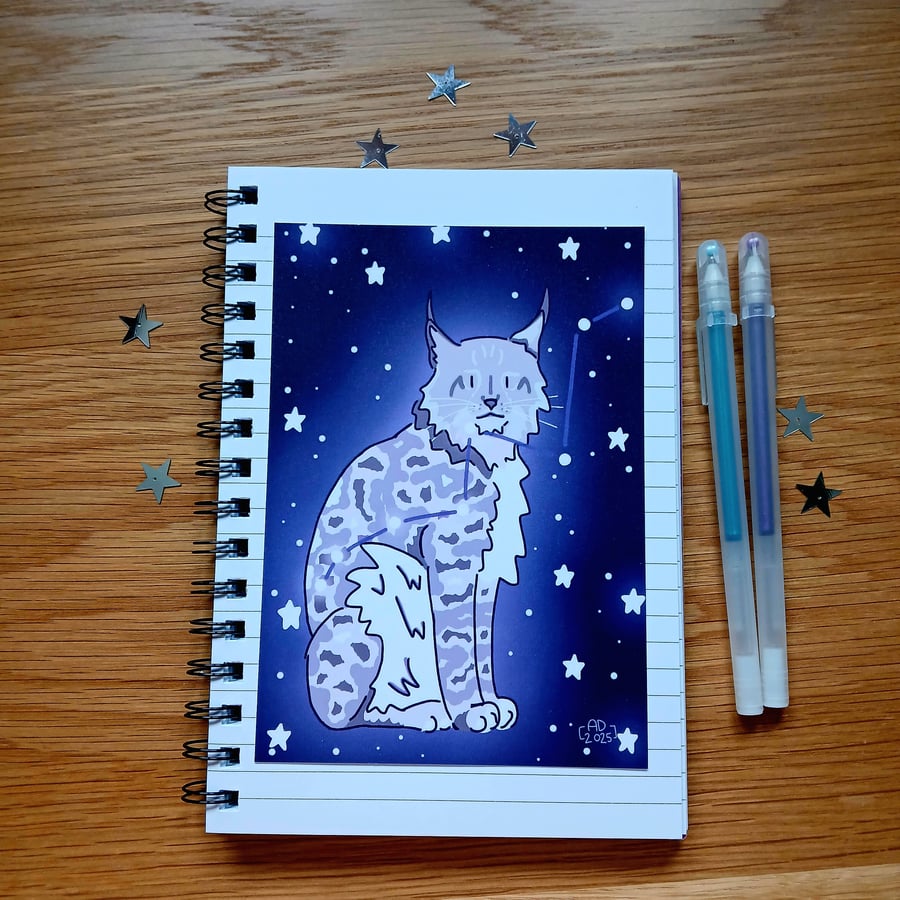 Lynx Constellation Art Print! Wild Cat Wall Art, Space Home Decor