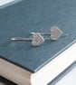 Long silver heart earrings, Valentine's gift, silver heart jewellery - Image 1