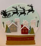 Handmade Christmas Card – Merry Christmas Snow Globe Scene - Image 2