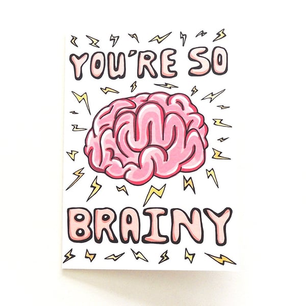 Funny Graduation Card - Exam Results Congratulations - "You're So Brainy"