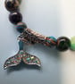 Natural Beaded Stretch Whale Tail bracelet 