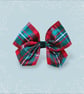 MacGregor Red & Green Tartan Ribbon Hair Bow Clip In  - Image 6