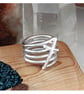 Multi band cross ring sterling silver