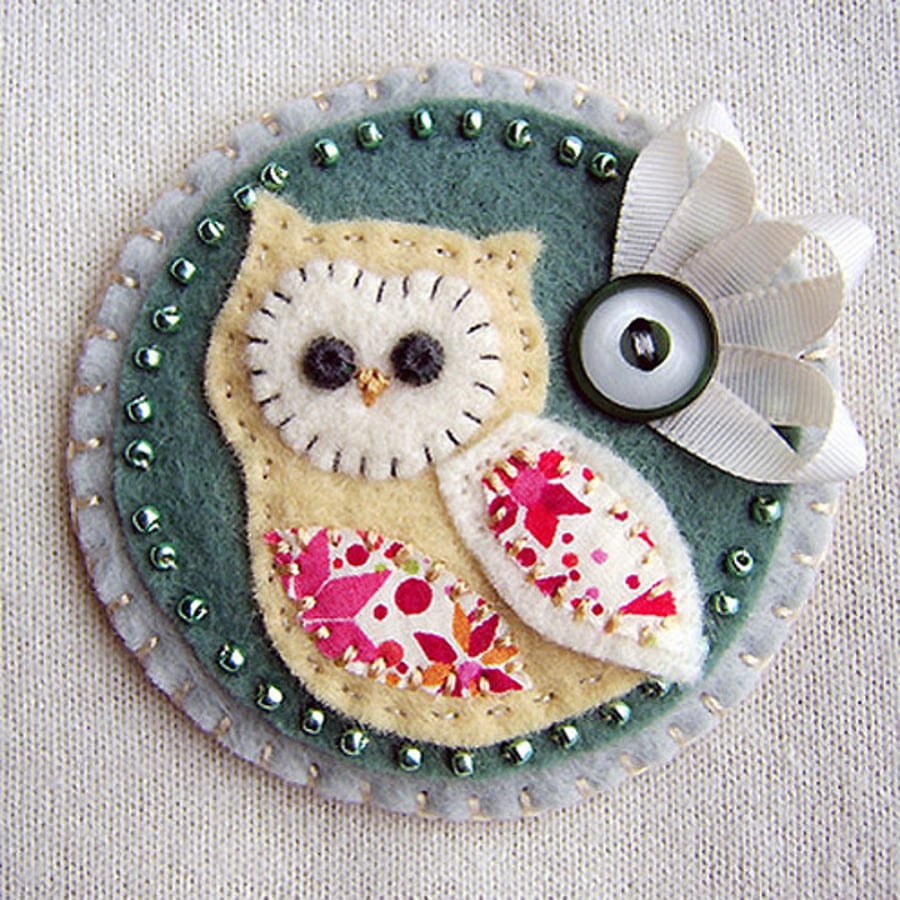 Little Owl Fabric Brooch