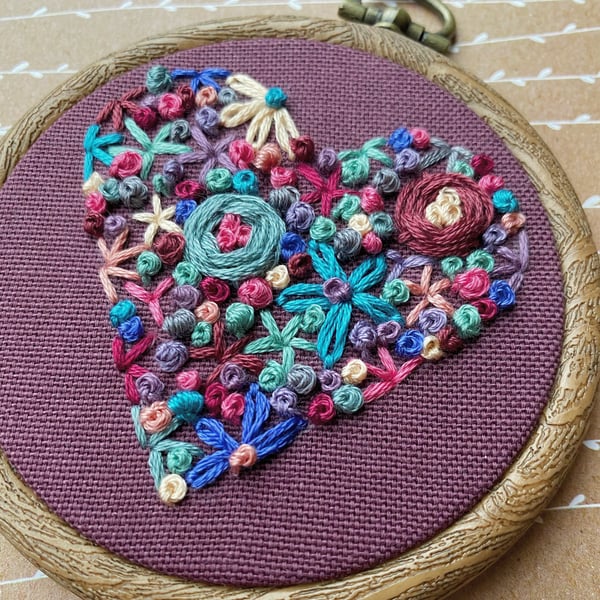 Love Heart Embroidery Hoop Art