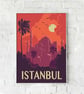 Istanbul retro travel poster, Istanbul wall art, Turkey travel poster, retro art - Image 5