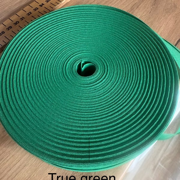 5 meters 1" (25mm) true green cotton bias binding  Buy 4 get one free
