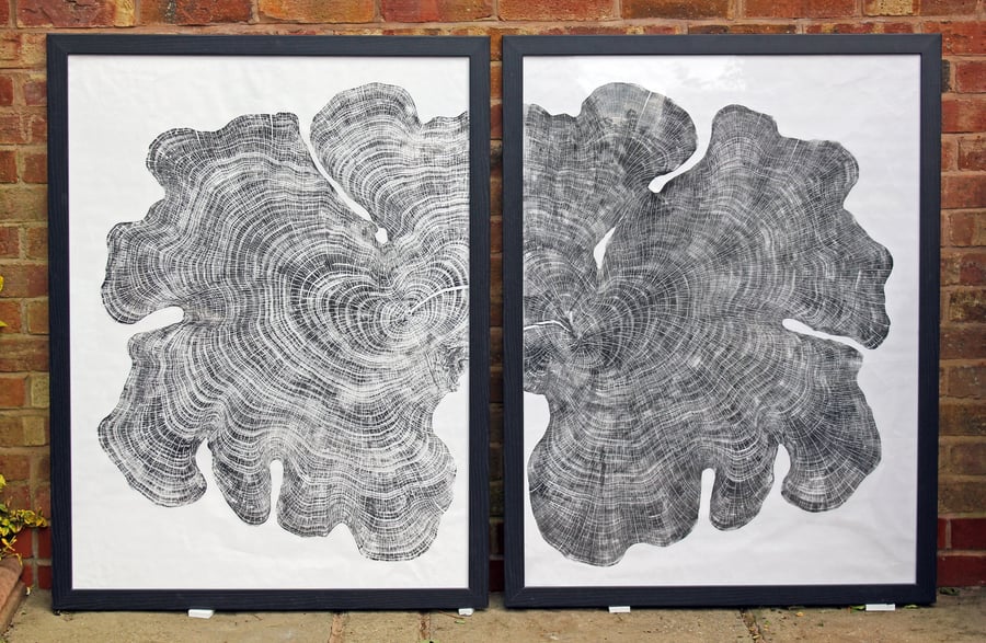 Island Waves - Tree Ring Art Print Large, Statement Piece