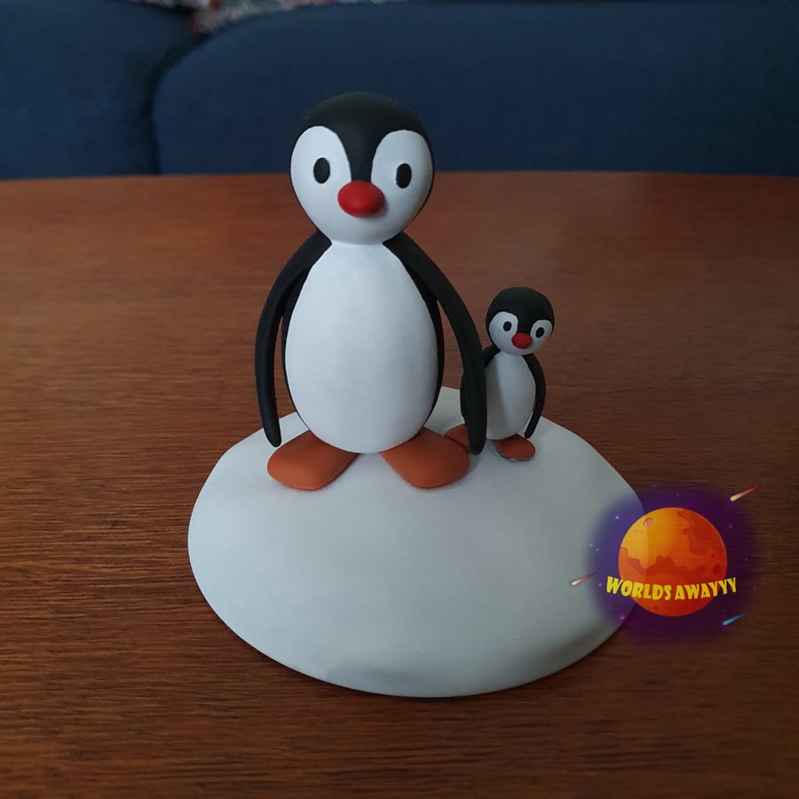 Mum and Baby Penguin Resin Figurine, Family Gift for Mum, Son, Dad, Daughter