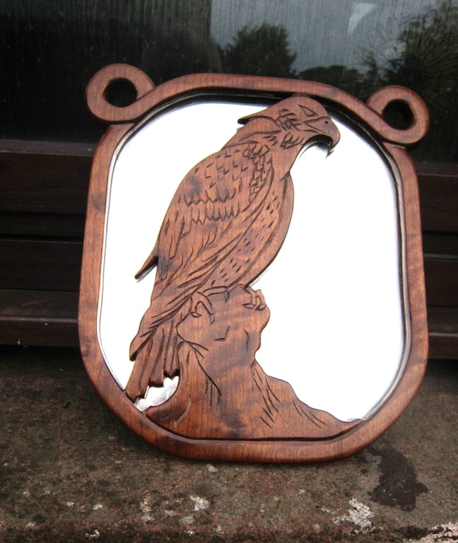 eagle wall mirror carved from imbuia and only one made