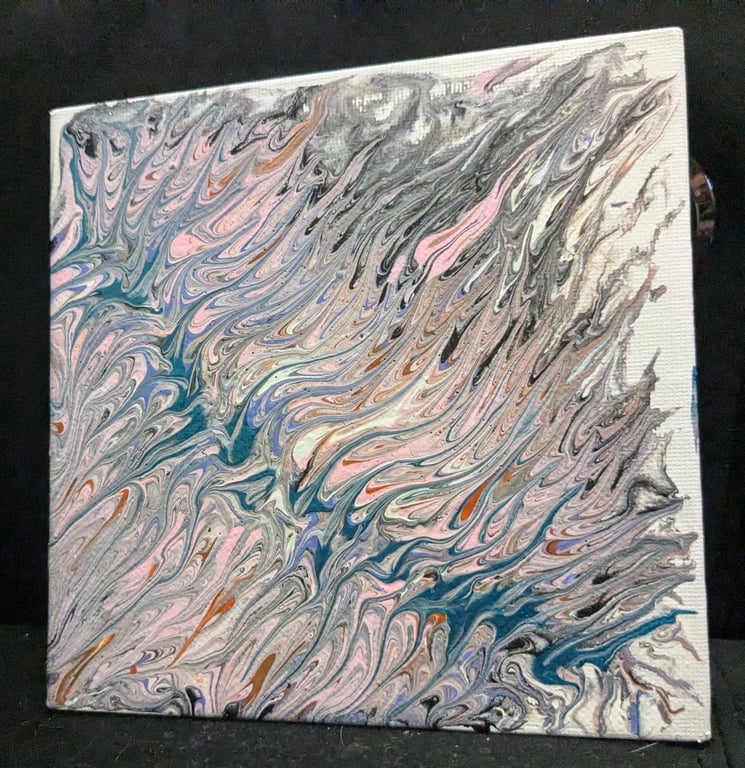Unkempt Feather Acrylic Pour Painting