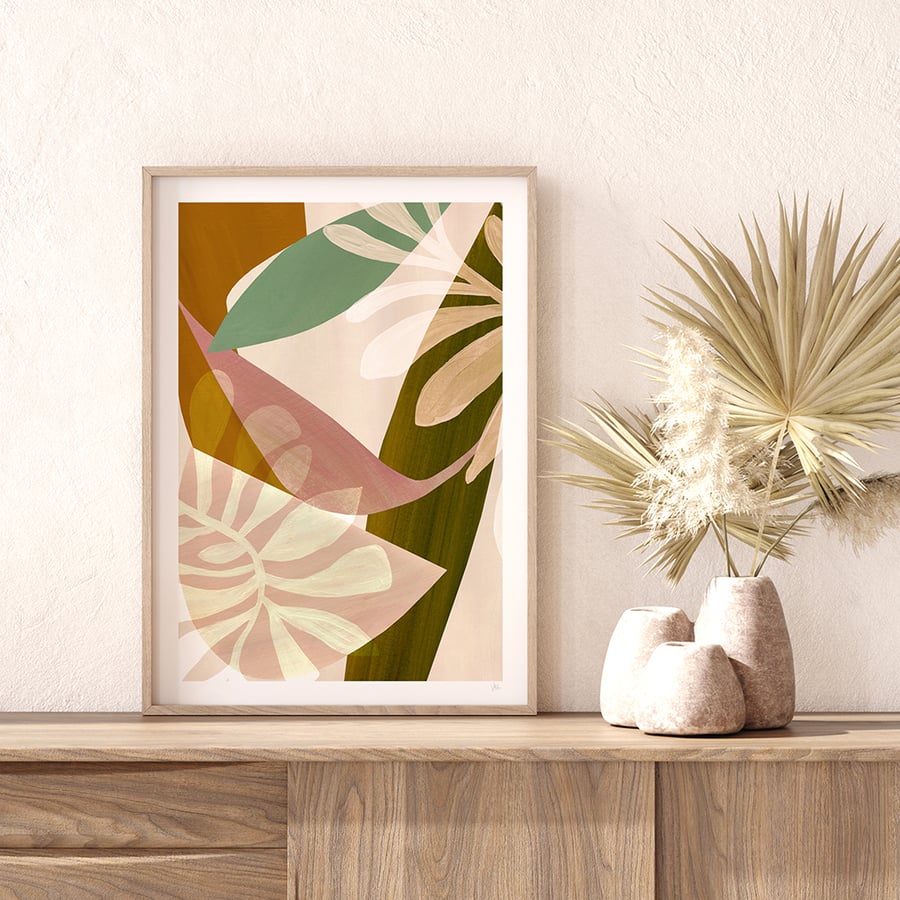 Serene Abstract Leaf Art Print