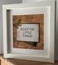 Inspirational Framed Wall Art: Enjoy The Little Things, Gold Butterfly