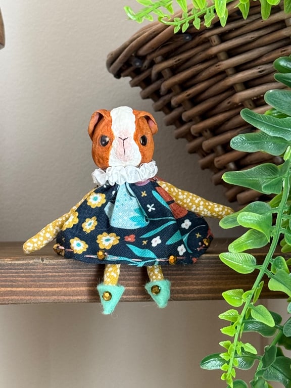 Guinea Pig Miniature Art Doll Gwendolyn