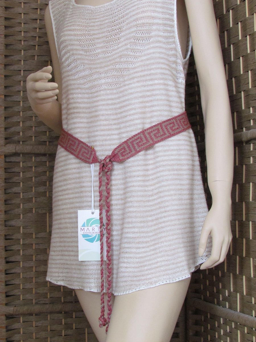 Versace inspired patterned hand-loomed Belt  