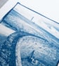A4 Handmade Cyanotype Print of Yarnbury Leadmine - Image 5