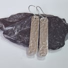 Handmade Sterling Silver Earrings : drops : textured