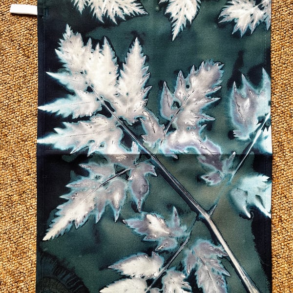 100% Cotton Cyanolumen Leaf Tea Towel