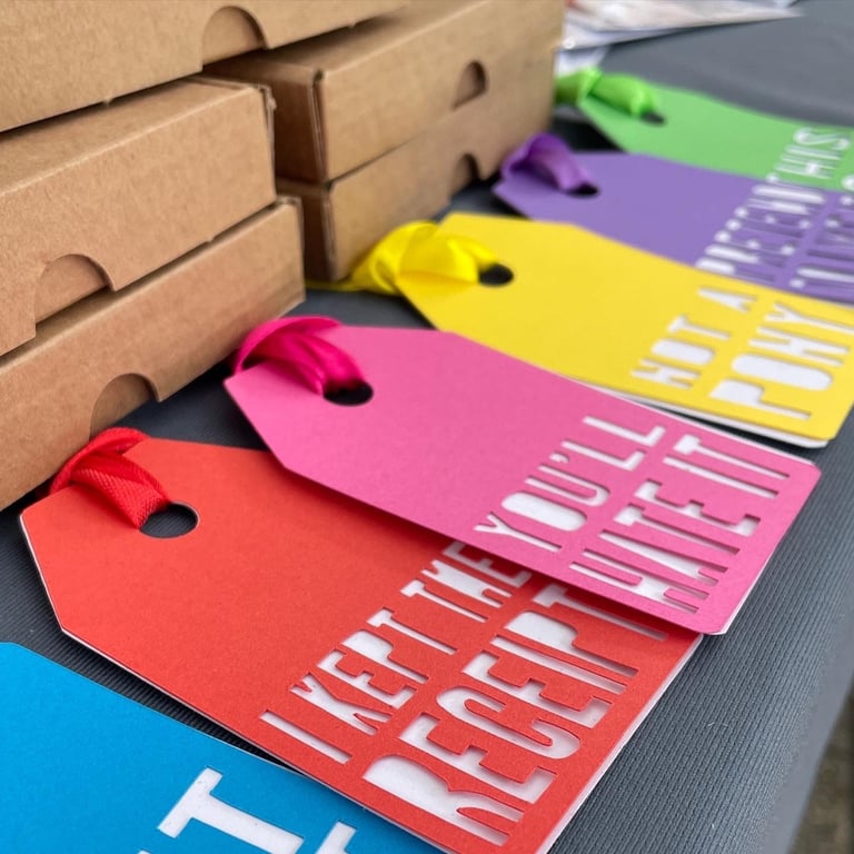 Cheeky Gift Tags Set of 6 with Ribbon