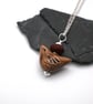 brown ceramic bird pendant necklace - Image 2