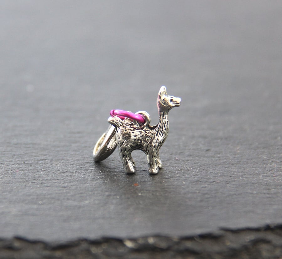 Alpaca removable stitch marker or progress keeper for knitting & crochet.