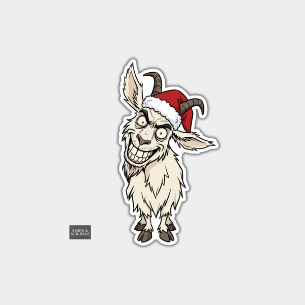 Unique Funny Christmas Sticker Xmas Decal For Adults - Cheeky Goat