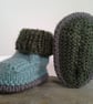 Luxury Merino Wool Baby Boy's Booties  0-3 months size - Image 2