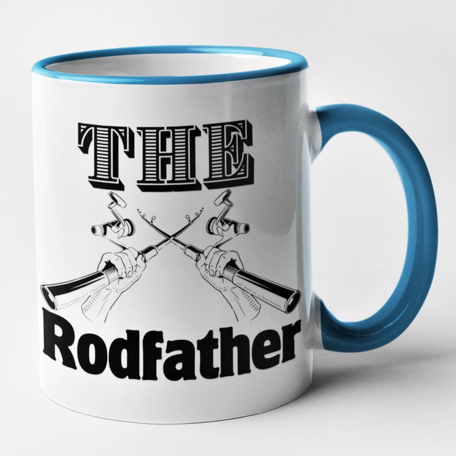 The ROD Father Mug Funny Fishing themed Cup Birthday Present Gift 