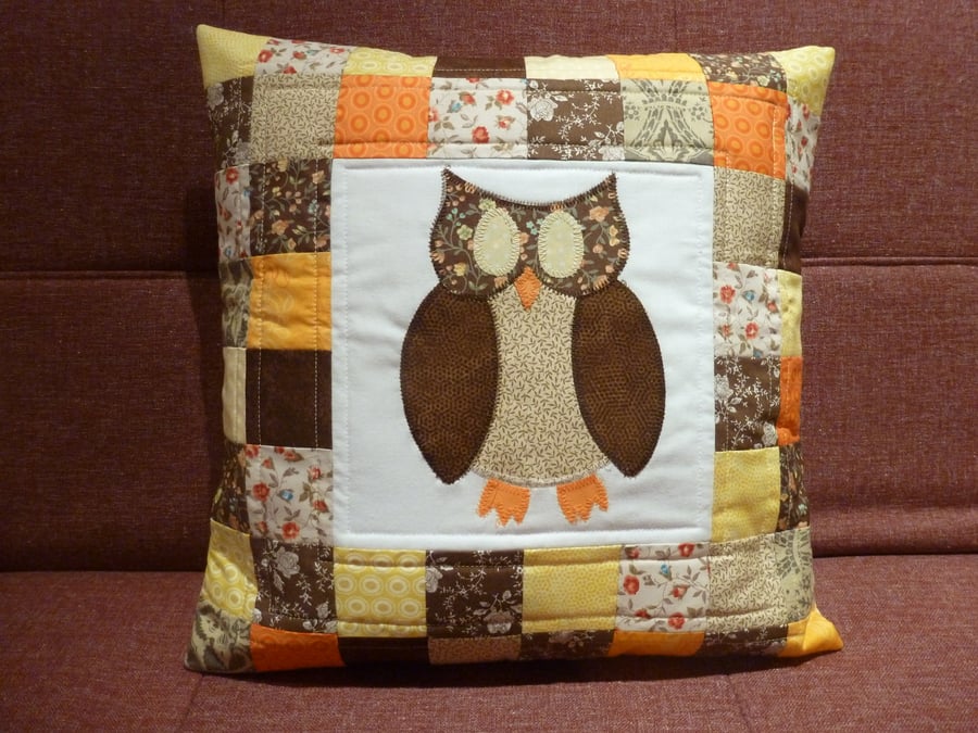Patchwork Owl Cushion