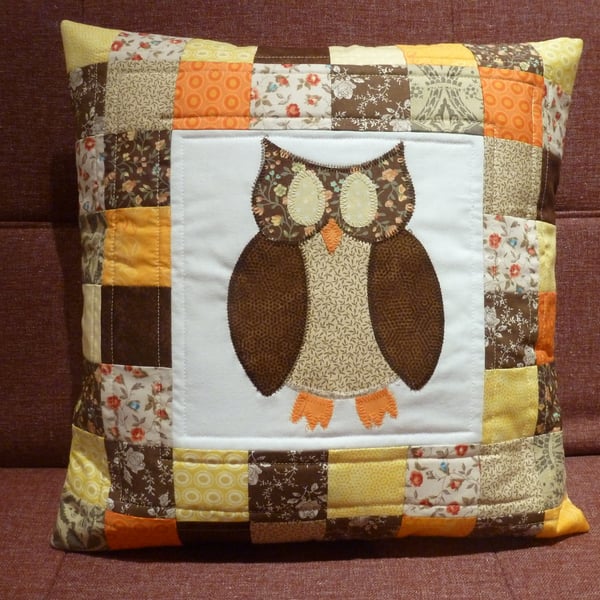 Patchwork Owl Cushion