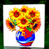 Colourful Sunflowers in a Vase Greeting Card 